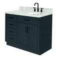 thumbnail image 5 of Ariel Hepburn 43 In. Right Offset Oval Sink Vanity With 1.5 In. Carrara White Countertop In Midnight Blue, 5 of 10