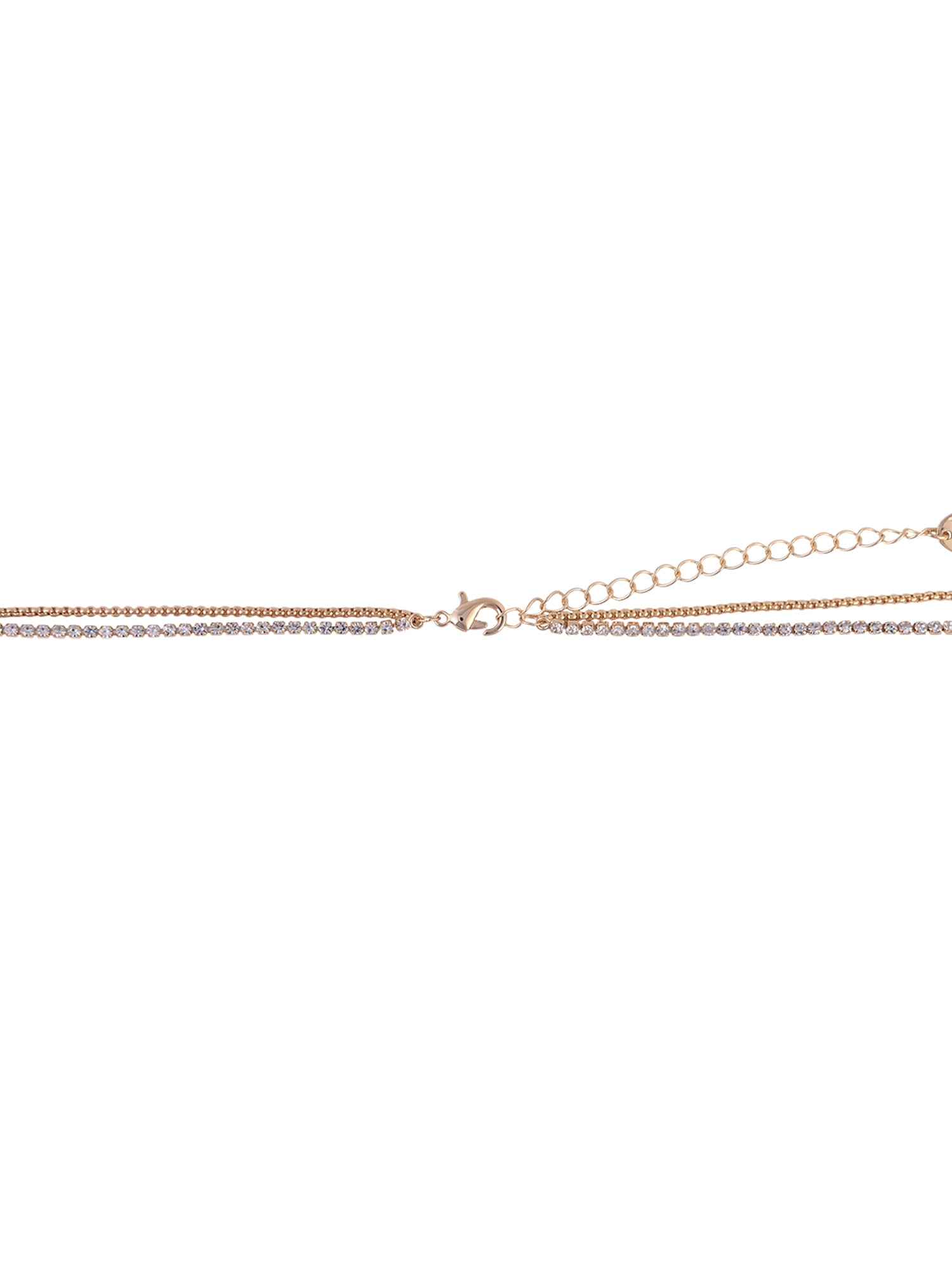 Time and Tru Goldtone 2-Row Rhinestone and Initial "T" Necklace