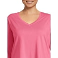 thumbnail image 6 of Terra & Sky Women's Plus Size V-Neck Tee with Long Sleeves, 3-Pack, 6 of 6
