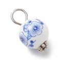 thumbnail image 5 of Handmade Flower Printed Porcelain Ceramic Pendants with Iron and Alloy Findings Round Mixed color 17.5x10.5mm Hole: 4mm Porcelain, 5 of 6