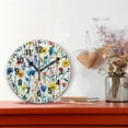 thumbnail image 2 of Yayeee 10" Wall Clock Battery Operated Quartz Round Silent Non-Ticking Home Decor, Blue Wildflower Pattern, 2 of 6