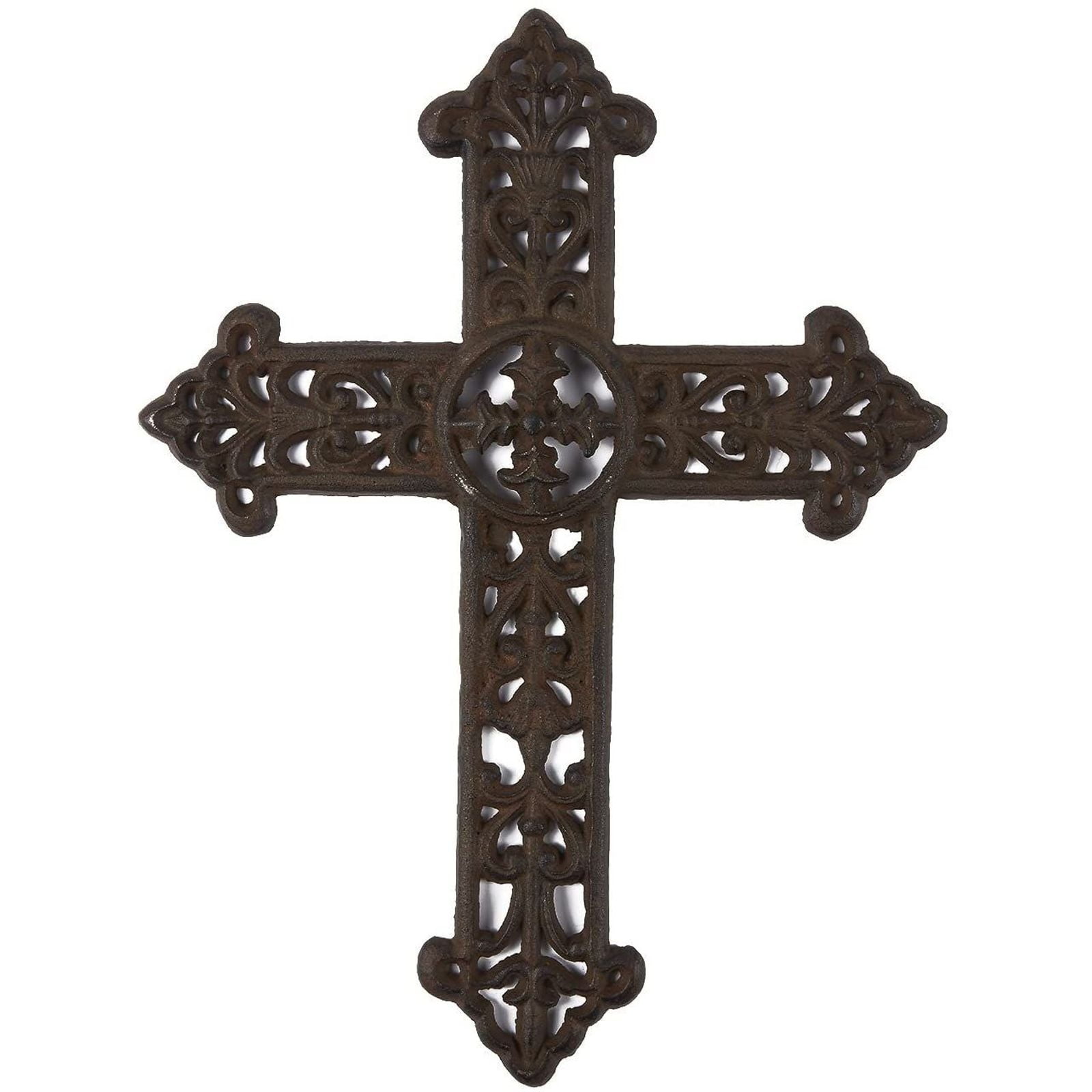 Christmas Cloth Cross Ornament Large 8 Rustic Crucifix Religious Big Lot of 4