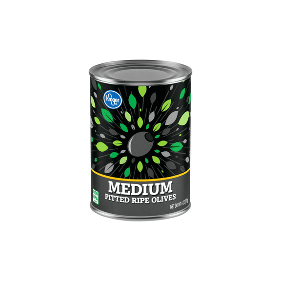 KR Medium Pitted Ripe Black Olives 6 oz