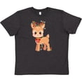 thumbnail image 3 of Inktastic Cute Christmas Reindeer with Christmas Lights Youth T-Shirt, 3 of 5