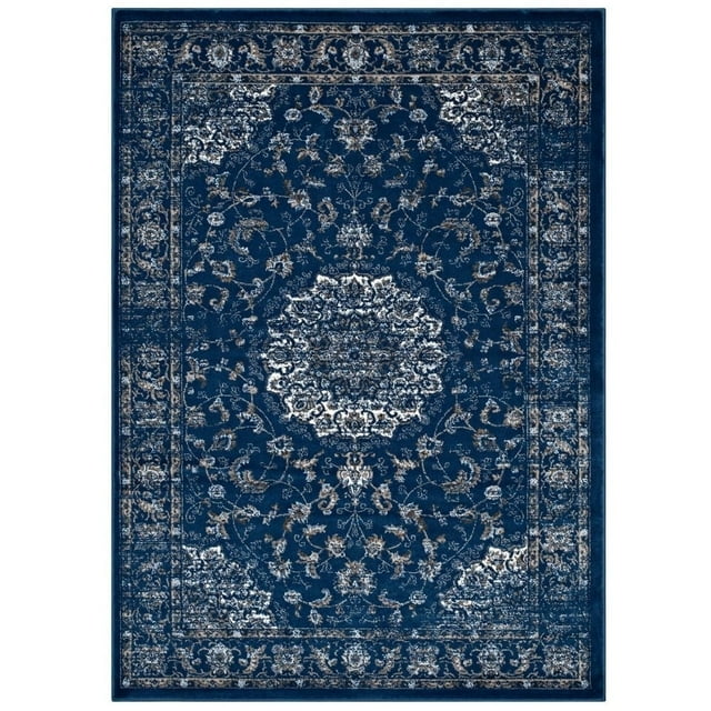 Lilja Distressed Vintage Persian Medallion 5x8 Area Rug R-1127A-58