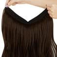 thumbnail image 3 of SHCKE Fish Line Extensions 20 Inch Invisible Hair Extensions with Transparent Fish Line Removable Secure Clips Synthetic Wavy Curly Secret Hairpiece Medium Brown, 3 of 6