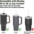 thumbnail image 3 of Replacement Straw Compatible with Stanley 40 oz 30 oz Cup Tumbler, 6 Pack Reusable Straw with Cleaning Brush, Plastic, Clear, 3 of 7