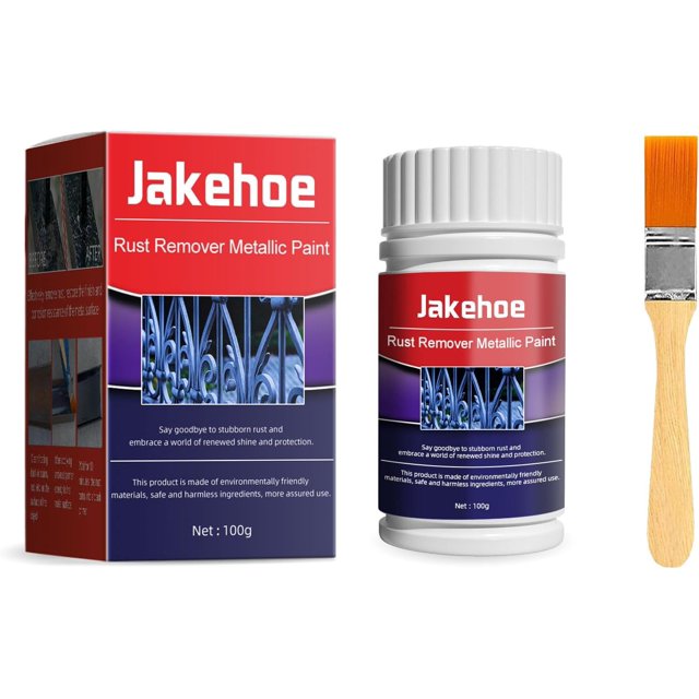 VEEKI Jakehoe Water-Based Metal Rust Remover - Multipurpose Anti-Rust Protections Iron Door Car Metallics Paint - Car Chassis Derusting Universal Rust Converter Gel with Brush (100g 1Pack)24050967