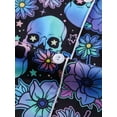 thumbnail image 4 of Emy Dola Women Halloween Silk Pajamas Sets 2 Piece Button-Down Satin Sleepwear Ghost Pumpkin Skull Print Short Sleeve Loungewear S-2XL, 4 of 7