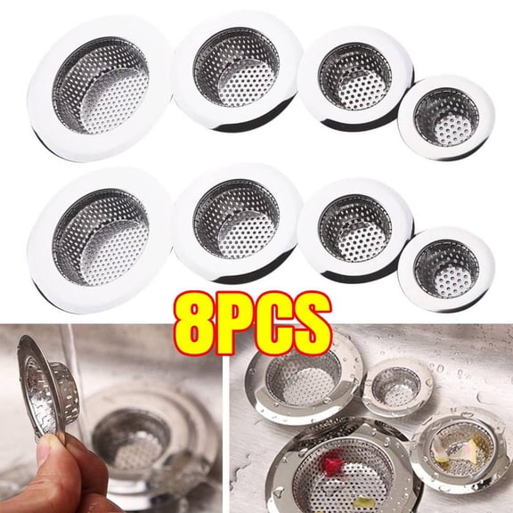 4PCS Drain Hair Catcher,Drain Stoper,Shower Drain Cover for Bathtub, Kitchen Sink Strainer, Stainless Steel Bathroom Sink, Drain Stopper