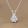 thumbnail image 3 of 1 Carat | 14K White Gold | IGI Certified Lab Grown Diamond 6 Prong Solitaire Diamond Pendant Necklace | Round Shape Pendant With Gold Chain | F-G Color, VS1-VS2 Clarity | Friendly Diamonds, 3 of 5