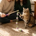 thumbnail image 4 of Natural Wood Cat Wand Toy with Fruit Plush Charms and Bell, Interactive Teaser Stick for Indoor Cats, Lightweight Durable Fishing Pole Toy for Kittens(Purple), 4 of 4