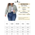 thumbnail image 5 of MODA NOVA Junior's Plus Size Casual Jackets Button Down Lightweight Cropped Trench Coat with Pockets 1X Gray, 5 of 5