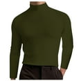 thumbnail image 3 of Garbnen Green Turtle Neck Shirt Men Mock Neck Long Sleeve Baselayer Mens Fitted Winter Warm Undershirts for Men, 3 of 8