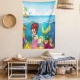 thumbnail image 2 of Mermaid Decor Wall Hanging Tapestry, Illustration Of A Smiling Mermaid Under The Sea Garden Palm Tree Island, Bedroom Living Room Dorm Accessories, 40 X 60 Inches, by Ambesonne, 2 of 5