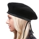 thumbnail image 2 of Boina de lana pura ajustable para hombre y mujer, unisex, para primavera y otoño, ideal para conducir, para adultos (negro), 2 of 7