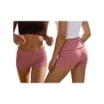 thumbnail image 2 of LMLYSoH Women's Fold Over Shorts Casual Slim Fit Stylish Striped Elastic Mid Rise Shorts, 2 of 8