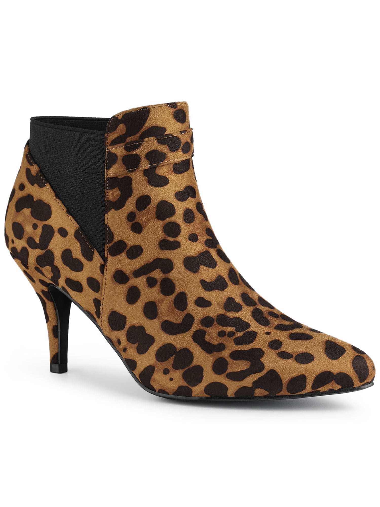 Allegra K Women's Pointed Toe Stiletto Chelsea Ankle Booties - Patent Leather, 3.5 Inch Heel - View #7