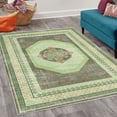 thumbnail image 2 of Bohemian Decorative Rug, Mandala Like Floral Medallion Motif Geometric Forms and Spring Flowers Art, Quality Carpet for Bedroom Dorm and Living Room, 6 Sizes, Pistachio Green, by Ambesonne, 2 of 4