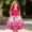 Hot Pink, variant on Dress for Girls Size 5-6Y Kids Butterfly Print Ribbed Sleeveless Round Neck Party Gown Dress Girl Dresses