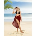 thumbnail image 4 of HAPPY BAY Women's Beachwear Summer Swimwear Swim Cover ups Beach Wraps Skirt Swimwear Bikini Plus Size Sarong Coverups One Size Solid, Dark Red, 4 of 4