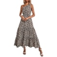 thumbnail image 1 of Vestido floral de verano para mujer, un hombro, sin mangas, con nudo, dobladillo con volantes, bohemio, maxi vestidos Ormromra, 1 of 5