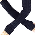 thumbnail image 1 of Gants Longs Tricotés Sans Doigts Fleurs de Chanvre, 1 of 2