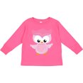 thumbnail image 3 of Inktastic Cute Pink Spring Owl Girls Long Sleeve Toddler T-Shirt, 3 of 5