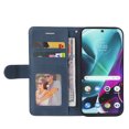 thumbnail image 5 of Compatible Motorola Edge S30 Case, Leather Wallet Case Stand View Magnetic Clasp Book Flip Folio Phone Cover - Blue, 5 of 5