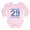 Petal Pink, variant on CafePress - Varsity 29 Birthday Body Suit - Long Sleeve Cotton Baby Bodysuit