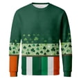 thumbnail image 5 of Dwelliawo Men's St Patrick's Day Shirt Printed Long Sleeve Waffle Knit Shirts Cute St Patricks Day Shamrock Slainte Clover Graphic Tees Round Neck Tops Light Green L, 5 of 6