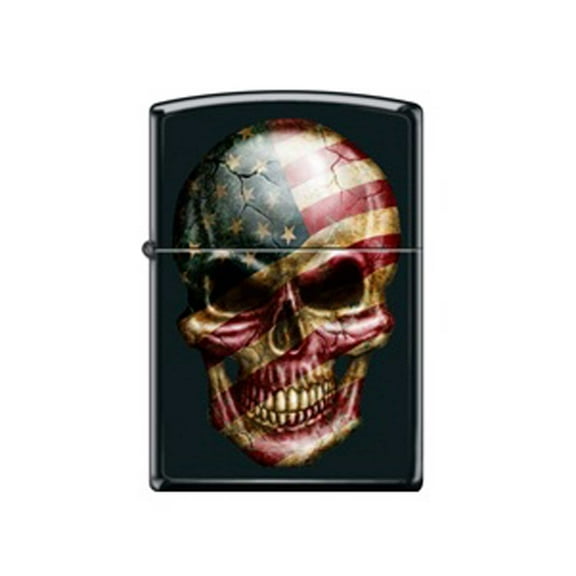 Zippo 218-076915 Skull Flag Design Black Finish Windproof Lighter