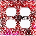 thumbnail image 3 of Metal Light Switch Plate Cover Elegant Red Gray Damask DAM050, 3 of 13