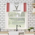 thumbnail image 4 of Christmas Reindeer Head Valances for Windows Red Striped Farm Animal Winter Rod Pocket Curtain Valance Window Treatment Short Curtains for Kitchen Living Room, 54"x18", 4 of 5