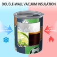 thumbnail image 2 of 12oz Coffee Tumblers Green Striped Sports Balls Pattern Stainless Steel Vacuum Insulated Travel Tumbler Coffee Cups Mug with Lid and Straw with Cleaning Brush for Cold & Hot Drinks, 2 of 5