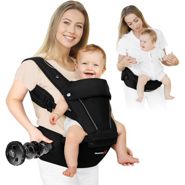 - Portabebés 6 en 1 de alta calidad con asiento de cadera, ahora con sistema de ajuste rápido de la cintura, todas las estaciones, portabebés desmontable para bebés de 0 a 36 libras, perfecto