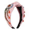 thumbnail image 2 of Here's a polished and professional product description based on your input:\n\n \n\n**1pc Retro Rhinestone Hair Hoop for Women – Embroidered Headband, 2 of 3