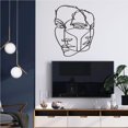 thumbnail image 4 of Injueey Línea abstracta Arte de pared Caras simples Arte de pared de metal Arte minimalista Arte geométrico para la decoración de la sala de estar Decoración del hogar largo Injueey HA045129-01, 4 of 6