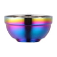 thumbnail image 2 of Stainless Steel Cereal Bowls: Metal Soup Bowl - Double Walled Insulated Large Serving Rice Bowl - Unbreakable Deep Bowls for kitchen 340 ml Appr. Rainbow, 2 of 6