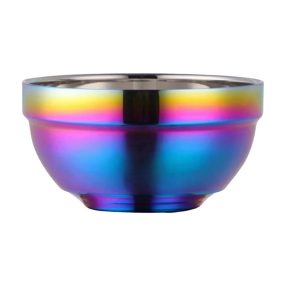 Iridescent Stainless Steel Double Wall Bowl, Insulated Rainbow Metal Cereal Bowl for Soup, Ice Cream, Fruit and Salad 4" X 4" X 2"
