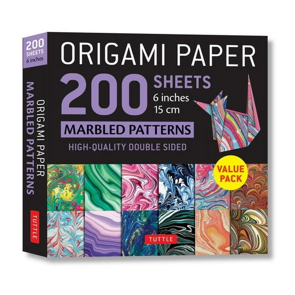 Origami Paper 200 Sheets Marbled Patterns 6 (15 CM): Tuttle Origami Paper: Double Sided Origami Sheets Printed with 12 Different Patterns (Instructions for 6 Projects Included) (Other)
