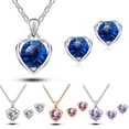 thumbnail image 4 of SmartBy Women's Fashion Jewelry Heart Crystal Pendant Necklace Ear Studs Earrings Set, 4 of 7