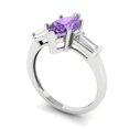 thumbnail image 2 of 2 ct Marquise Cut Simulated Alexandrite 3 Stone 18K White Gold Womens Engagement Ring, 2 of 5