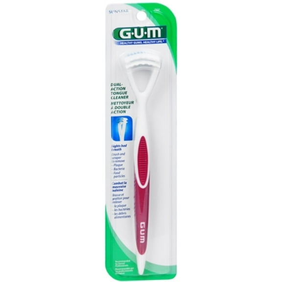 GUM Dual-Action Tongue Cleaner 1 Each (Pack of 2)