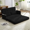 thumbnail image 2 of BALUS Futon Sofa Bed, 4-in-1 Corduroy Floor Couch Bed with Folding Mattress, Convertible Sleeper Sofa for Living Room, Black, 2 of 8