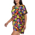 thumbnail image 2 of Naloa Hawaiian Style Women's Short-Sleeved Pajama Set, Loungewear, Summer pajamas, Breathable Cozy - 4X-Large, 2 of 9
