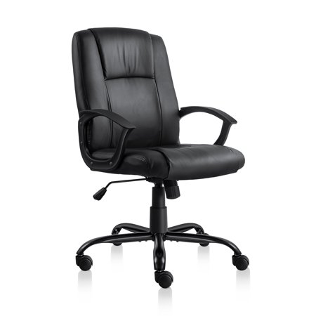 Chair Tilt Lock iCaber PTO Furniture Office Desk Chair Thick Padding Task Chair with Tilt and Lock Mechanism (Black) ()