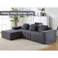 thumbnail image 3 of L-Shape Modular Sectional Sofa Couch, Comfy Upholstered Cloud Couch with Deep Seat, Modern Minimalist Couch Right Facing Chaise for Living Room, 3 of 9