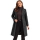 thumbnail image 1 of Abrigo Largo de Invierno para Mujer con Solapa Negro M, 1 of 6