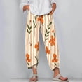 thumbnail image 4 of Pantalones de Mujer Traje Verano Cómodo de Moda Impreso Pantalones Recortados, Pantalones Elásticos Casuales, 4 of 5